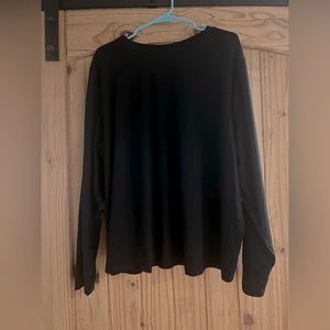 Fabletics Black Long Sleeved Athletic Top Crew Neck